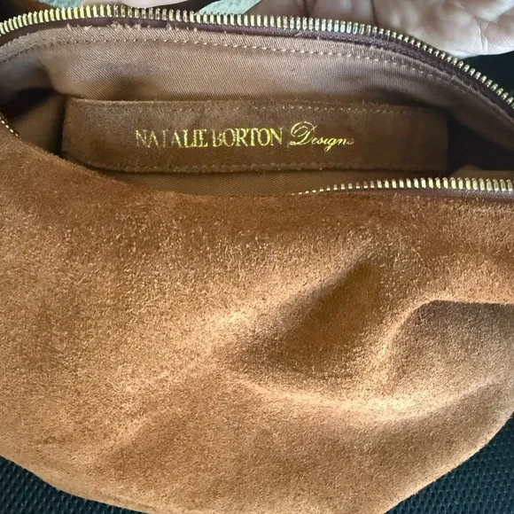 Caramel Suede Handbag - Picture 4 of 5